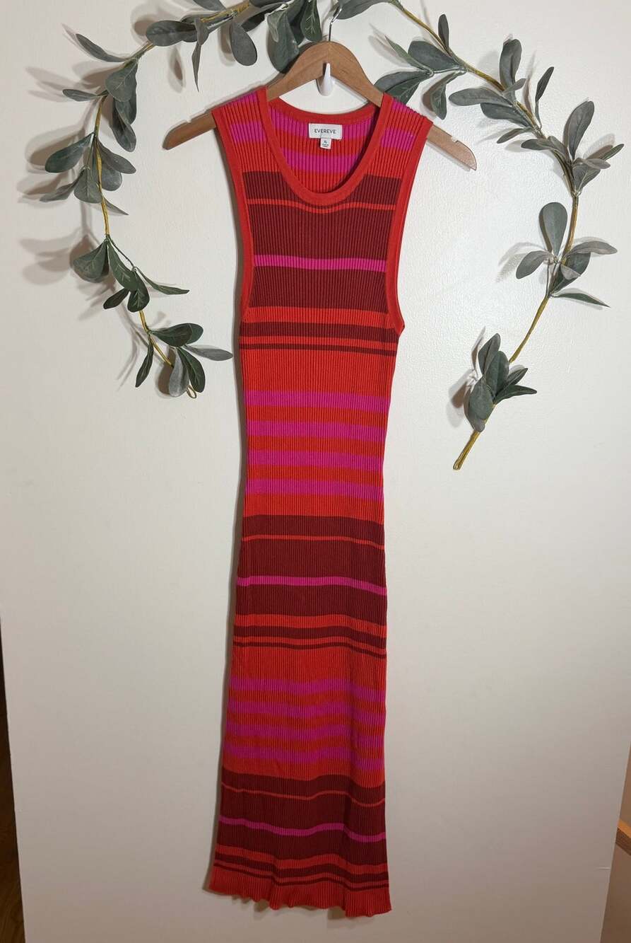 EVEREVE Ribbed Striped Sweater Midi Dress